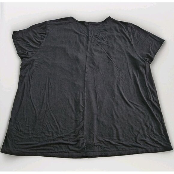 Green Envelope Top Womens 3X Black SS Lace Flowy Stretch USA Whimsigoth Cottage - Picture 11 of 13